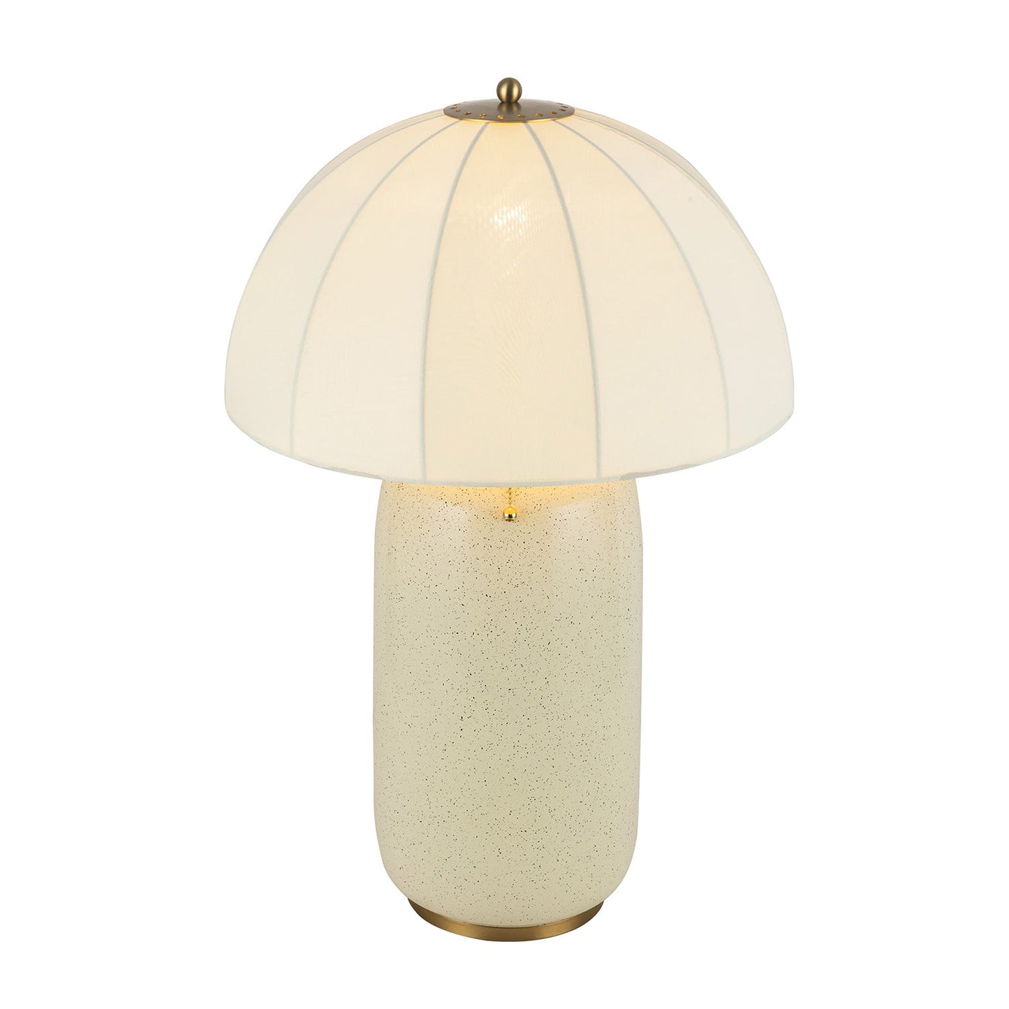 Leuchte Shop Tischleuchte 28", Creme mit Messingakzenten
