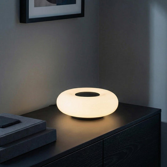 Leuchte Shop LED-Tischleuchte 9", Mattschwarz und Opalglas