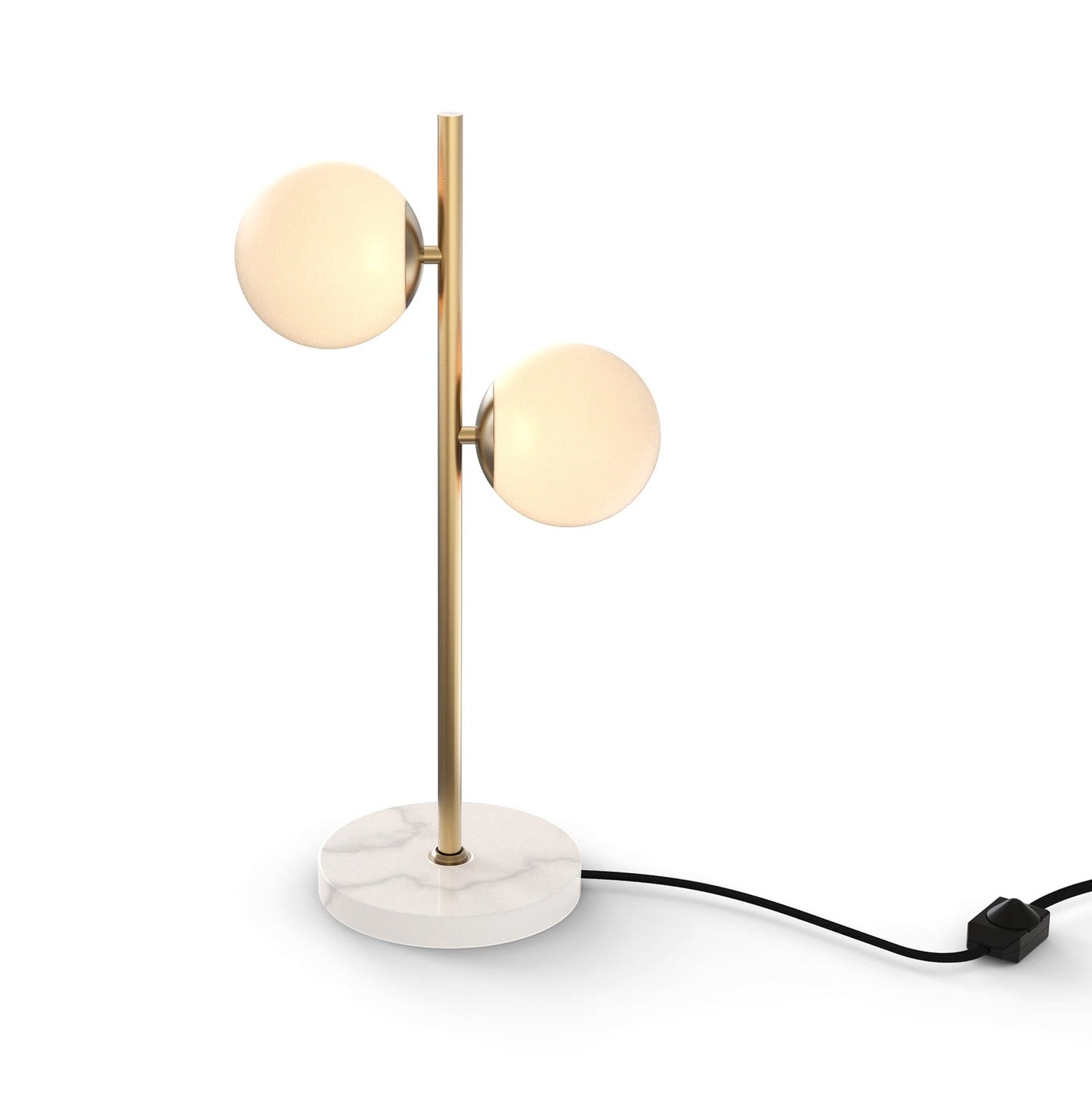 Leuchte Shop 2 Globe Tischleuchte 21", Messing Antik