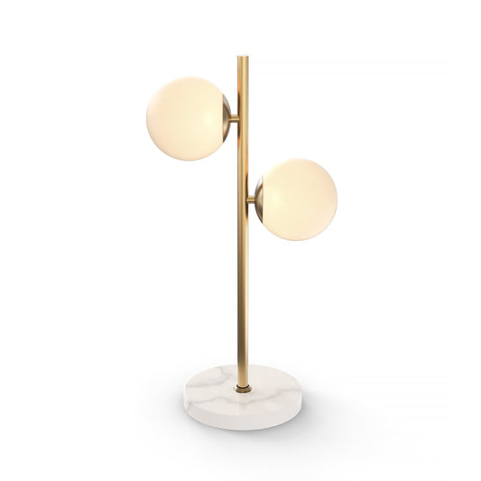 Leuchte Shop 2 Globe Tischleuchte 21", Messing Antik