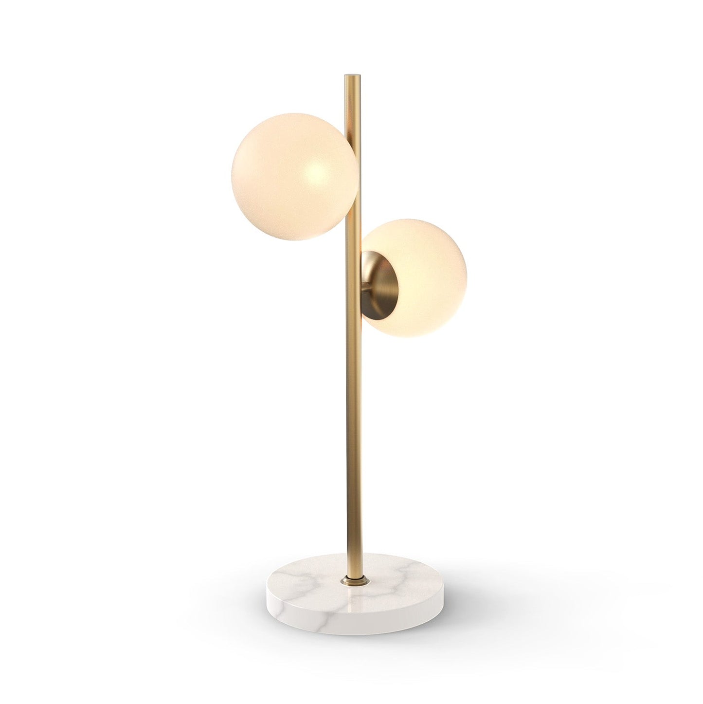 Leuchte Shop 2 Globe Tischleuchte 21", Messing Antik