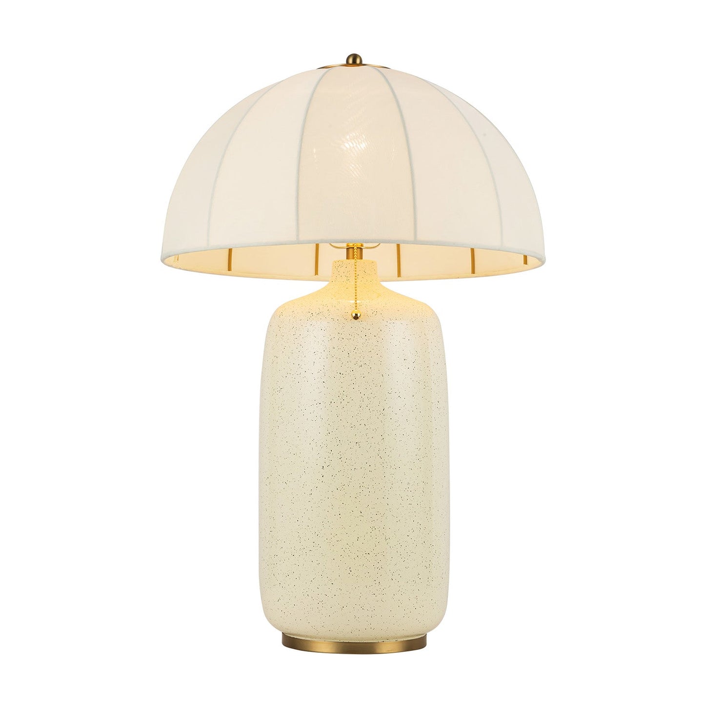 Leuchte Shop Tischleuchte 28", Creme mit Messingakzenten