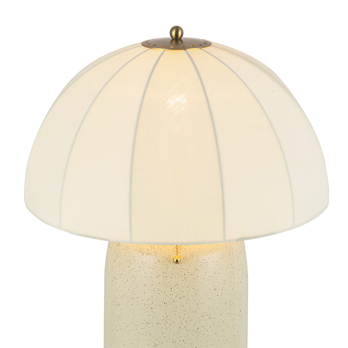 Leuchte Shop Tischleuchte 28", Creme mit Messingakzenten