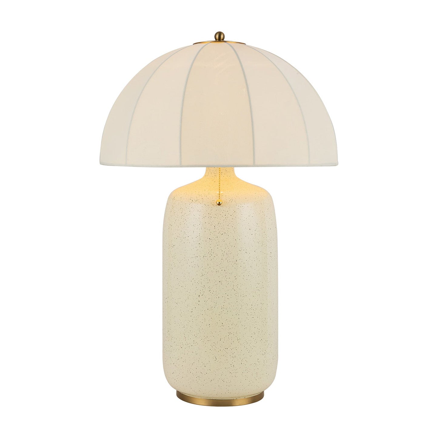 Leuchte Shop Tischleuchte 28", Creme mit Messingakzenten