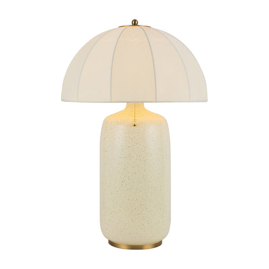 Leuchte Shop Tischleuchte 28", Creme mit Messingakzenten