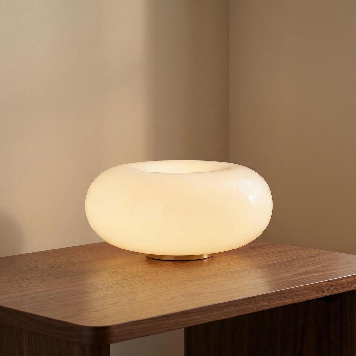 Leuchte Shop LED-Tischleuchte, 33 cm (13 Zoll), Messing antikisiert und Opalglas