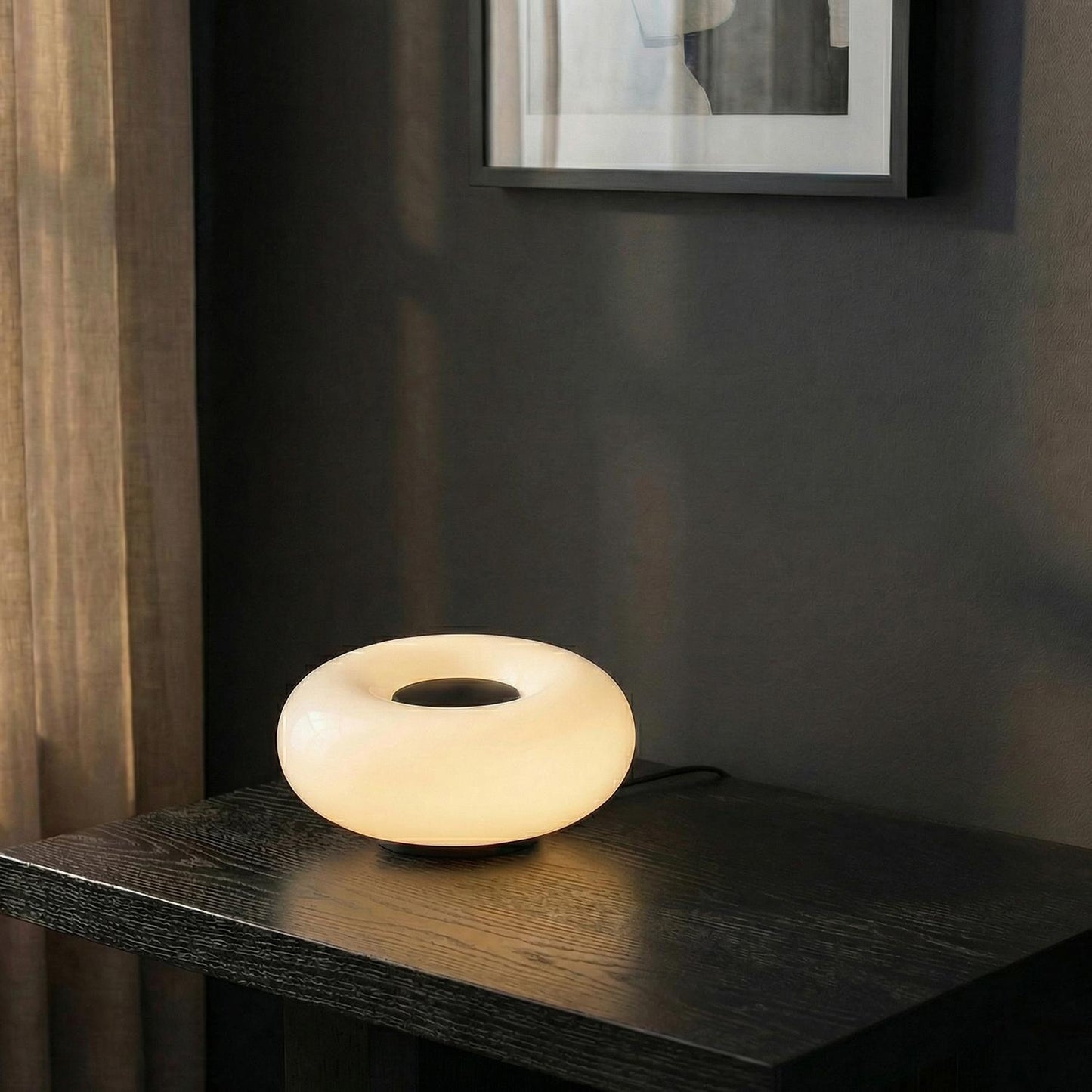 Leuchte Shop LED-Tischleuchte 9", Mattschwarz und Opalglas